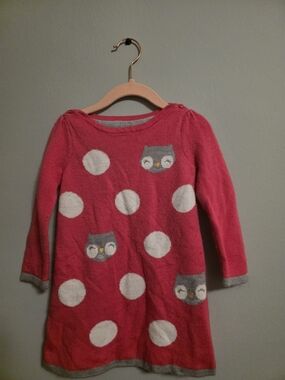 Girls' Pink Polka Dot Owl Dress!
